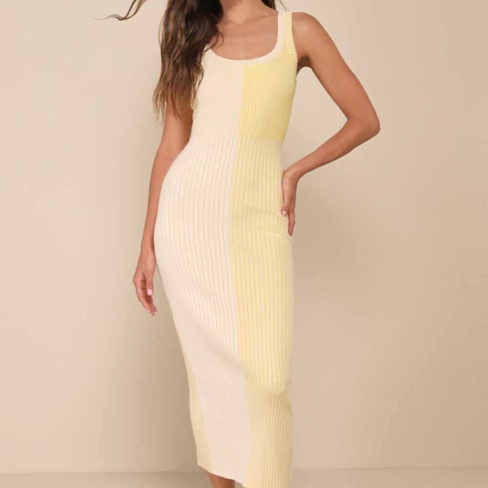 NWT Hot Girl Summer Dress! Lulus Radiant Personality Yellow Midi Dress - Size XS